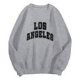 thumbnail image 4 of GEWSEY Women's Los Angeles Crewneck Sweatshirt Casual Long Sleeve Raglan Shirts Cute Letter Print Pullover Tops (Grey, S), 4 of 5