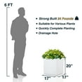 thumbnail image 4 of Metallic Cube Planter 17Lx17Wx20H inches, Large  Outdoor Square Planter 24lbs White, 4 of 6