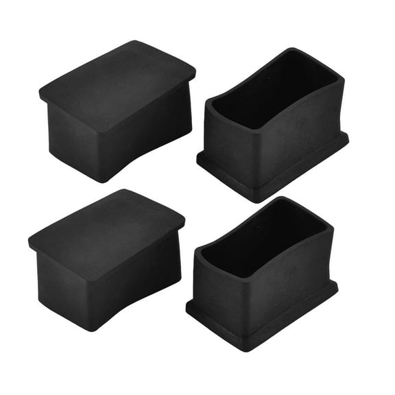 Unique Bargains 4 Pcs Antislip Rubber Square 30mm x 30mm Chair Foot Cover Table Furniture Leg Protector Black