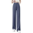 thumbnail image 2 of Dianli Women High Waist Lightweight Straight Leg Lounge Pants Thin Summer Sleepwear Breathable Soft Relaxed Fit Comfortable Homewear Easy Care, 2 of 8