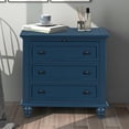 thumbnail image 2 of Hassch Modern Storage Dresser 3 Drawers with Pull-out Tray for Bedroom Living Room, Blue, 2 of 10