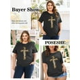 thumbnail image 5 of XCHQRTI Faith 4th of July Shirt Plus Size Women Graphic Tees Summer Short Sleeve Tops, 5 of 9