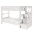 thumbnail image 3 of Modern Farmhouse Twin Over Twin Bunk Bed With Staircase, White Wash, 3 of 9