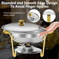 thumbnail image 6 of YXSC Round Chafing Dishes Buffet Set 2 Pack, 5QT Gold Stainless Steel Catering Chafer, Serving Food Warmer with Lids for Catering and Events, 6 of 7