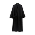 thumbnail image 1 of Bathrobe for Women, Loose-Fit Solid-Color Polyester Robe with Slim Tie Belt and Front Pockets, Lightweight Soft Comfort, Casual Wear for Home or Vacation, 1 of 3