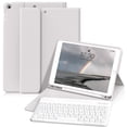 thumbnail image 1 of Funda con Teclado KVTVOU para iPad 9ª/8ª/7ª Generación (10.2 Pulgadas, 2021/2020/2019), Teclado Inalámbrico Bluetooth Magnético Desmontable, Funda Folio con Soporte y Porta Lápiz, Gris, 1 of 9