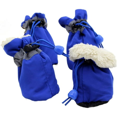 Waterproof Dog Boots  Reflective Pet Paw Protectors with Adjustable Rugged Anti-Slip Sole  Pet Soft Bottom Breathable Waterproof Shoe Cover rain Boots Dog Shoes Doggy Shoes-Blue||No. 5