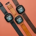 thumbnail image 2 of Cowboys Premium Leather Unisex Watch Band for FitBit Versa 3 and Sense (Long Tan) by Affinity Bands, 2 of 3