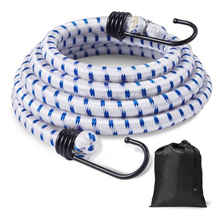 VAIKAXY 6-Pack Bungee Cords, 72" Durable Elastic Straps with A3 Steel Hooks, 12 mm Thickness, Ideal for Camping, Tarps, Motorcycles, Trucks, and Tents
