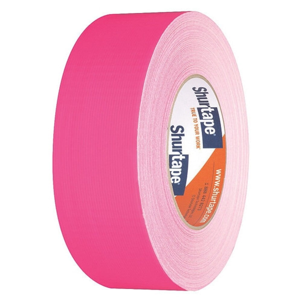 Shurtape Duct Tape, Pink, 60-1/8 yd L, 1-7/8 in W 105485