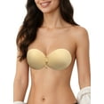 thumbnail image 4 of INSPIRE CHIC Women's Strapless Push Up Adjustable Invisible Backless Sticky Silicone Reusable Adhesive Bras S Beige Round Cup, 4 of 5