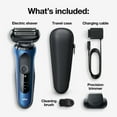 Braun Series 6 6020s Rechargeable Wet Dry Men's Electric Shaver, Blue