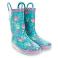 thumbnail image 4 of Western Chief Toddler and Little Kids Waterproof Mermaid Rain Boots with 3D Design Faux Fur Lining and Pull On Handles, Size 13-1, 4 of 8