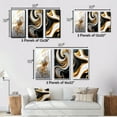 thumbnail image 4 of Designart "Delicate Blue Floral Whirling Spiral II" Abstract Spirals Wall Art Set Of 3 - Transitional Gold Gallery Wall Set For Home Decor, 4 of 6