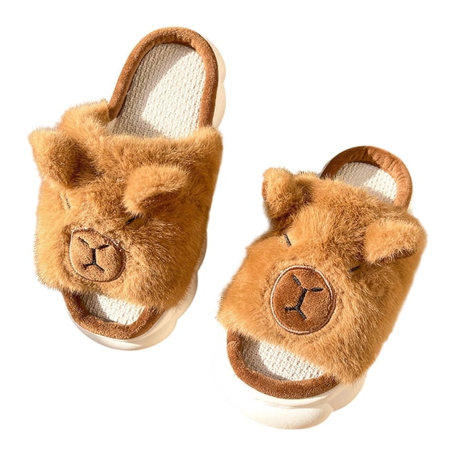 Cozy Fleece Slippers Polyester Material Soft Sole Slip on Warm Slippers for Indoor Casual Relaxation Home Use