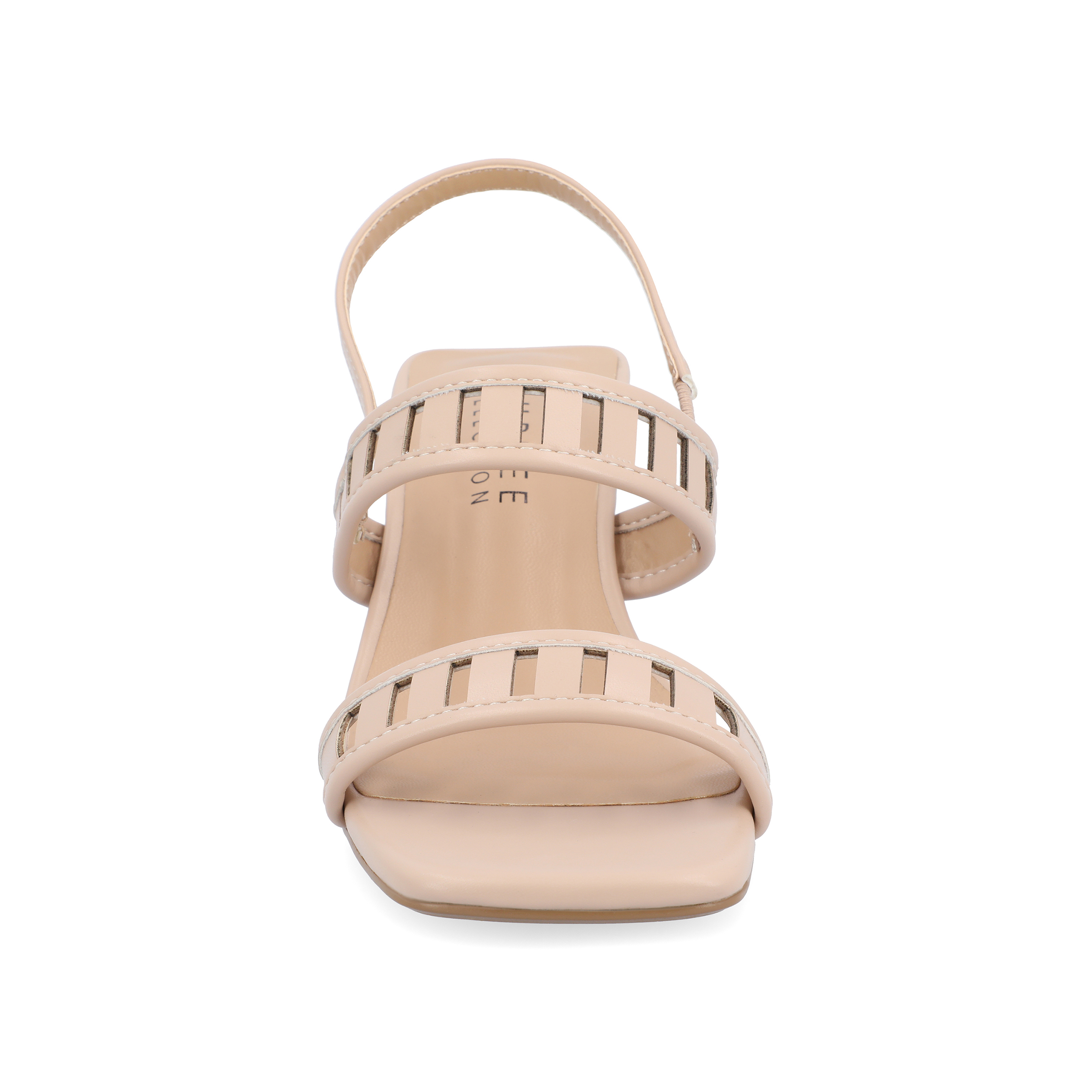 Journee Womens Ismay Laser Cut Sling Back Block Heel Sandals