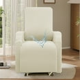 thumbnail image 2 of Housse de Fauteuil Inclinable Simple Imperméable en Forme de T Rayée Couleur Unie Beige, 2 of 6