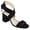 Black, variant on Signature Womens Genuine Leather Hether Hook and Loop Block Heel Sandals