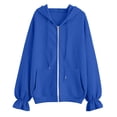 thumbnail image 7 of Brqkzdu Zip Up Hoodies for Women Long Sleeve Comfy Hooded Sweatshirt Fall Loose Fitting Oversized Sweatshirt with Pockets, 7 of 7