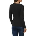 thumbnail image 3 of INSPIRE CHIC Long Sleeve Tops for Women Elegant V Neck Cross Front T Shirts Blouse XS Black, 3 of 5
