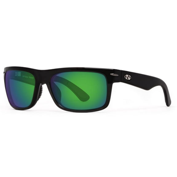 ONO'S ZOAR Green Plano Mirror Lens with Black POLARIZED frame SUNGLASSES