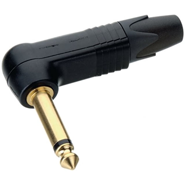 Neutrik NP2RX-B 1/4" Professional Right Angle Phone Plug with Gold Contacts, Black Shell
