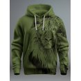 thumbnail image 3 of Nueva sudadera con capucha con estampado 3D de león gráfico para hombre, sudadera con capucha de manga larga, sudadera con capucha con bolsillo frontal y estampado de primavera, 3 of 5