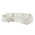 thumbnail image 4 of Kevinplus 122" Oversized Sectional Sofa, Modern Couch with Chaise, Comfy Sofa Couch with Left Facing Chaise, White Corduroy Sofa, 4 of 10