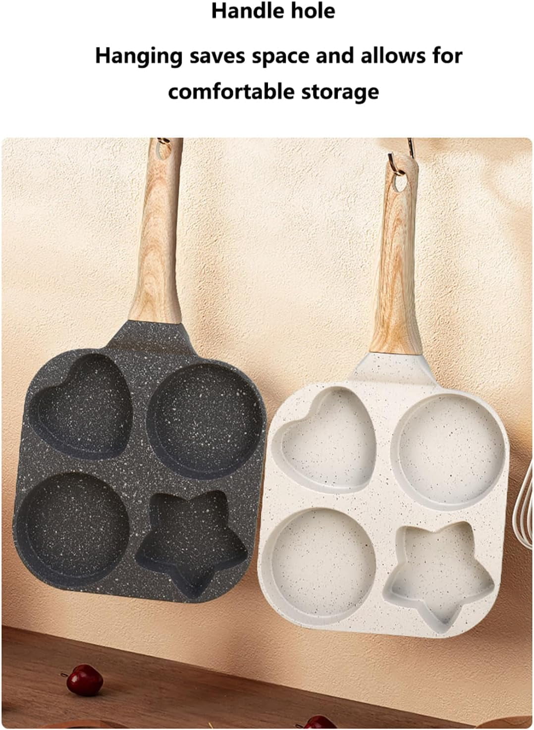 4 Hole Non Stick Egg Frying Pan, Mini Egg Poacher Pan Nonstick for 4 Eggs, Small Pancake Mold Skillet, Breakfast Frying Panfor Eggs, Steak and Pancakes, for Stovetop, Induction Compatible