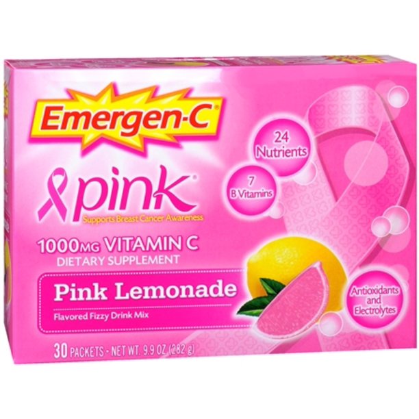 EmergenC Vitamin C Packets Pink Lemonade 30 Each (Pack of 2) Walmart