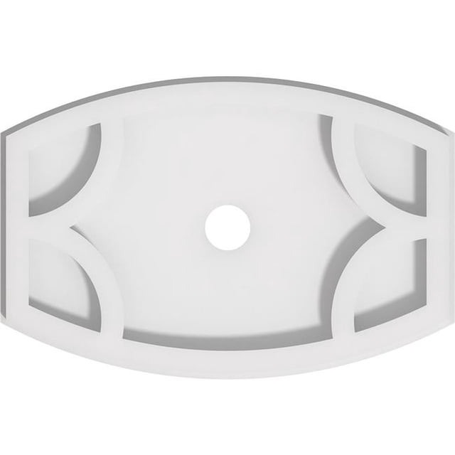 Ekena Millwork CMP10X6KY-01000 1 in. ID x 5.25 in. Rectangle Kailey Architectural Grade PVC Contemporary Ceiling Medallion