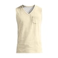 thumbnail image 5 of Men's V-Neck Sleeveless Quick-Dry Sports T-Shirt, Muscle Cotton Shirts, Summer Athletic Casual Basic Tees with Pocket, 3XL, 5 of 8