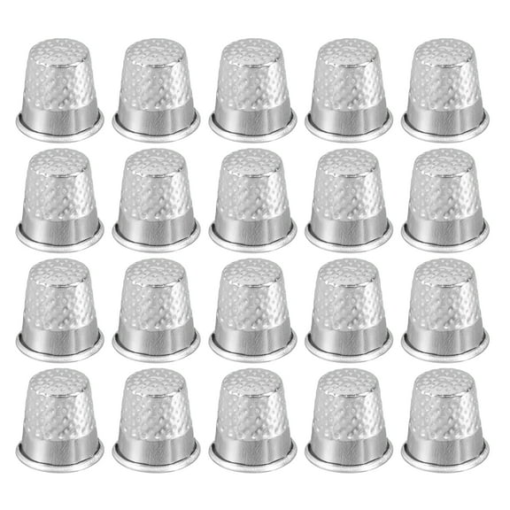 Sewing Thimble, Finger Protector for Hand Sewing Craft DIY Sewing Tools, Silver, 20 PCS