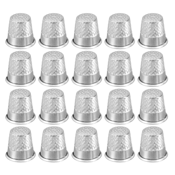 Dedal, Protector de dedo para costura a mano, Herramientas de costura DIY, Plateado, 20 PZS