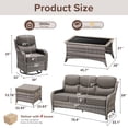 thumbnail image 6 of Jentlehouse 6 Pieces Outdoor Patio Furniture Set,Wicker Rattan Patio Sofa Set with Outdoor Rockers,Coffee Table and Ottomans,Outdoor Conversation Set for Poolside Balcony Backyard Porch, 6 of 12