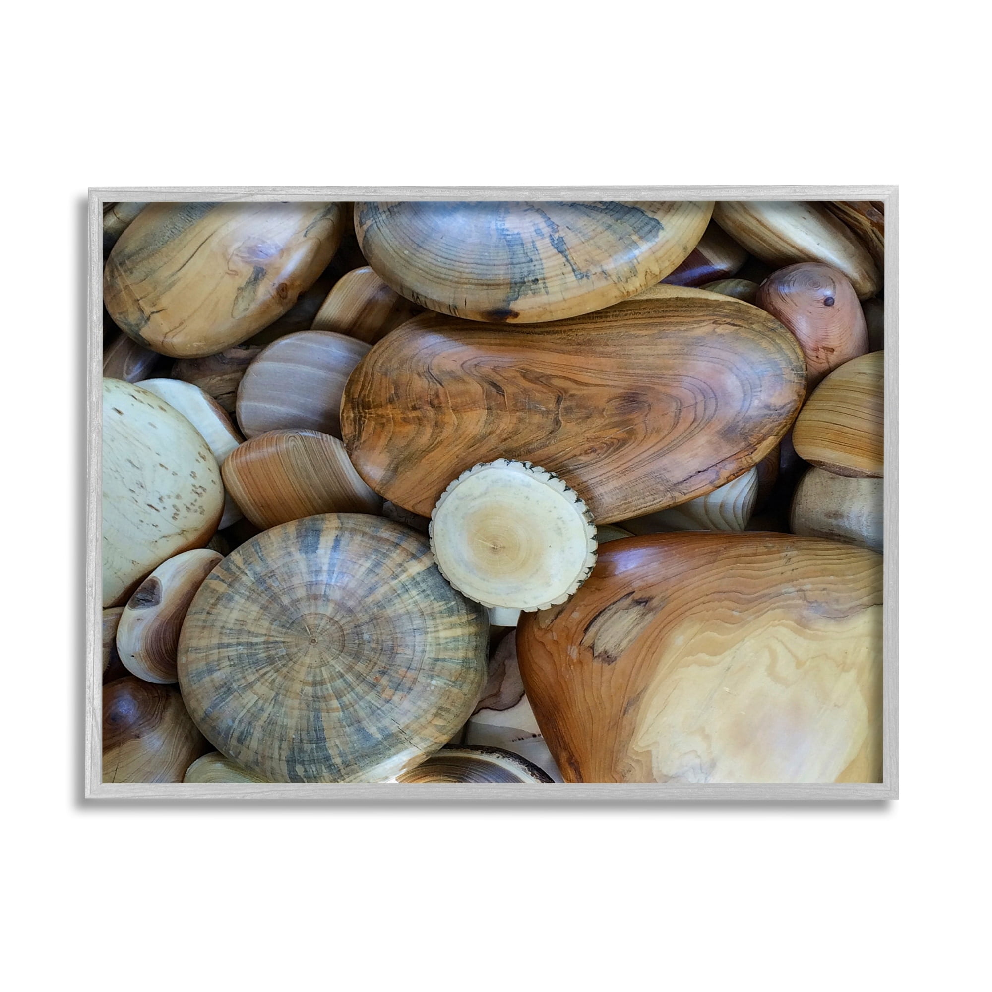 Stupell Industries Wood Stones Nature Photography Landscape Photography Gray Framed Art Print Wall Art