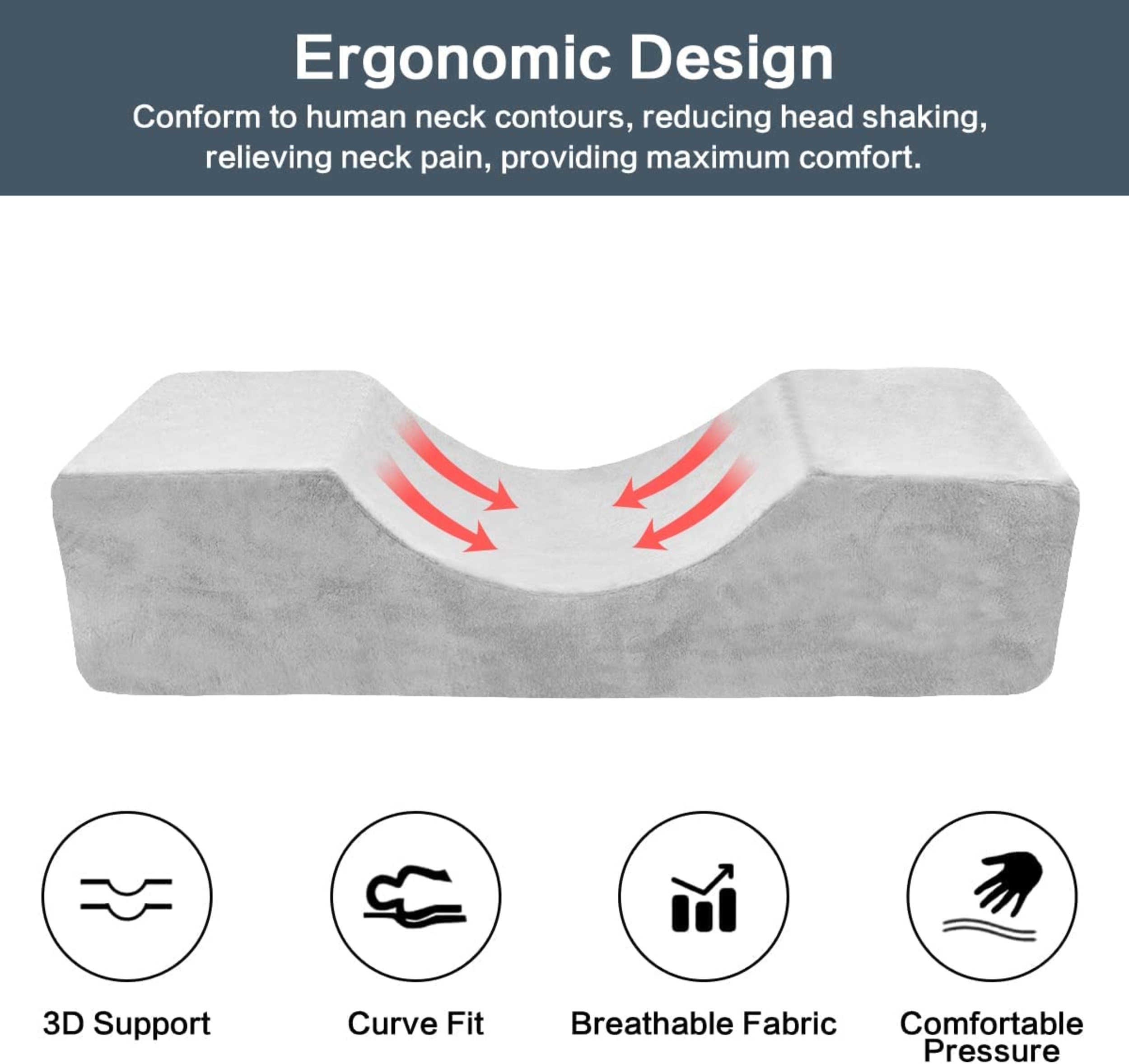 Eyelash Extension Pillow U-Shape Memory Foam with Velvet Pillowcase