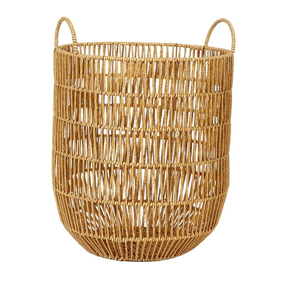 Cesto para la ropa sucia, cesto para juguetes con asa, cesto para ropa de imitación de ratán. 30x41cm
