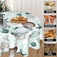 thumbnail image 4 of Summer Beach Starfish Round Tablecloth 60 Inch Blue Sea Summer Theme Outdoor Table Cloths Polyester Fabric Coastal Ocean Beach Table Cover Decor for Kitchen Dining Room Picnic Party Outdoor, 4 of 6