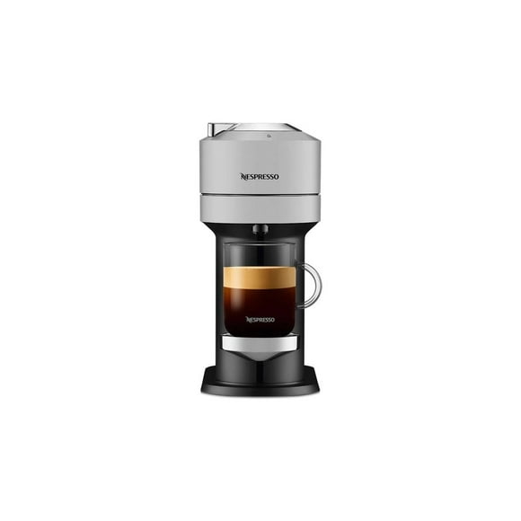 Nespresso Vertuo Next Design Compact et Ajusté Machine à Café et Espresso pour 6 Tasses (Chrome Pur) avec Échantillon Nespresso Vertuo 12 Capsu