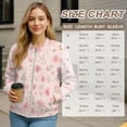 thumbnail image 7 of DISNIMO Floral Printed Women Sweatshirts No Hood Jackets Long Sleeve Outwear Zip Up Sweatshirt Jacket for Fall Winter, 3XL, 7 of 7