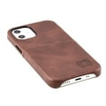 thumbnail image 3 of Dockem iPhone 12 mini Exec M2 Wallet Case; Built-in Metal Plate, 1 Card Slot, Brown, 3 of 9