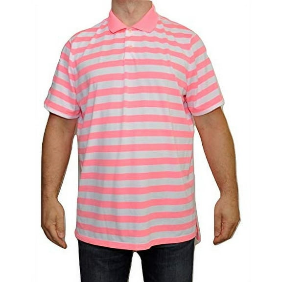 Ralph Lauren RLX Mesh Stretch Poly Blend Polo Shirt Top, White/Rose (X-Large)
