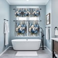 thumbnail image 3 of White Blue Spring Floral Kitchen Curtains Sets for Windows 36 Inch Length, Pastoral Flowers Retro Rod Pocket Window Treatments Tier Curtains and Valances Set for Bedroom/Bathroom, 3 of 8