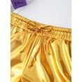 thumbnail image 5 of Zaldita Kids Girls Metallic Dance Shorts Gymnastics Shorts Sparkle Tumbling Bottoms Drawstring Athletic Shorts Dancewear Gold 110, 5 of 7