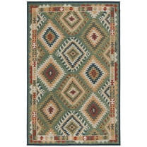 Rugs.com Baja Outdoor Collection Rug – 6' x 9' Green Medium Rug Perfect For Bedrooms, Dining Rooms, Living Rooms