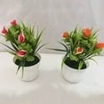 thumbnail image 2 of Mdesiwst Plastic Artificial Bonsai Faux Plant Potted Flower Home Decor, 2 of 6