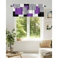 thumbnail image 5 of Abstract Splicing Purple White Grey Square Blocks Valances for Windows,Kitchen Valance Rod Pocket Short Curtain,Art Plaid Valance Curtain Window Valances for Bedroom Living Room 42x12in, 5 of 9