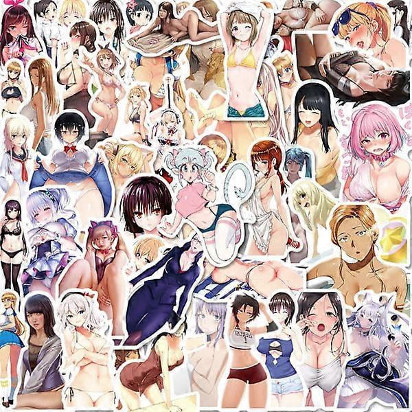 50pcs anime sexy bunny girl adult stickers, waterproof cute girl stickers for laptop, phone case, ipad, high definition decals