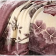 thumbnail image 3 of DBOZE Luxury Heavy Korean Mink Fleece Blanket – 2-Ply Reversible Silky Soft Plush Warm Winter Blanket, Oversized King, Elegant Purple Floral Design, 3 of 8